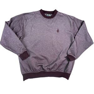 Vtg Ivy Crew Crewneck Sweatshirt Pullover Large Burgundy Crest Preppy Collegiate